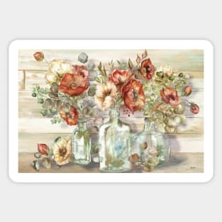 Spice Poppies And Eucalyptus In Bottles Landscape Sticker